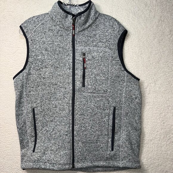 ORVIS Mens Fleece Sleeveless Full Zip Pockets Heather Gray Vest Size M - Picture 1 of 7